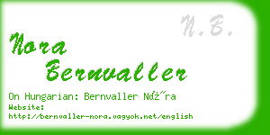 nora bernvaller business card